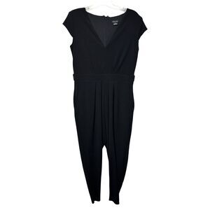 City Chic Jumpsuit Womens 16 Black Neutral Minimalist Office Travel Party Casual